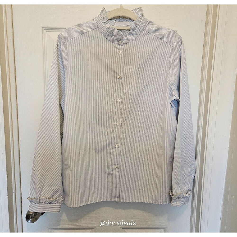 Bonpoint Jadis Blouse Sky Blue Striped Women's Large